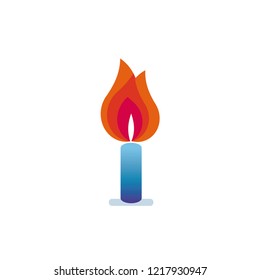 colorful candle light.vector illustration.flat design.