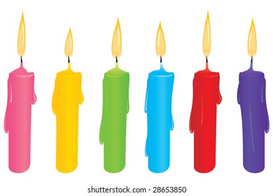Colorful candle set