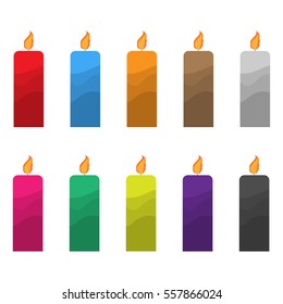 Colorful candle set