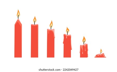 Colorful candles. Celebration decoration in cartoon style.