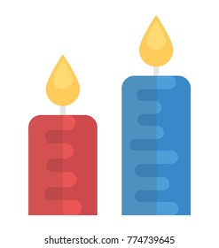 Colorful candles flat vector icon design