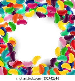 Colorful candy background with jelly beans.vector