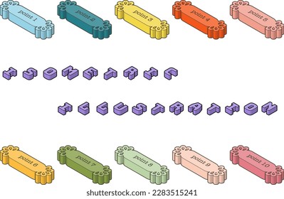 Colorful candy frame isometric icon set. Set of 2 isometric icons for blogs and websites.