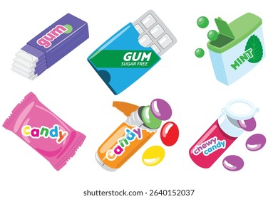 Colorful Candy and Gum Vector Set