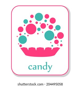 Colorful candy icon. Vector illustration