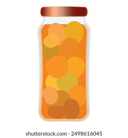 Colorful candy jar vector illustration filled with multicolored sweets and candies, isolated on a transparent background, perfect for graphic design and digital artwork