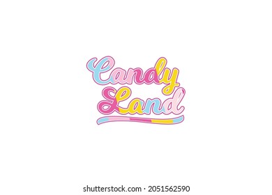 Colorful Candy Land Sweet Logo - Candy Land lettering
