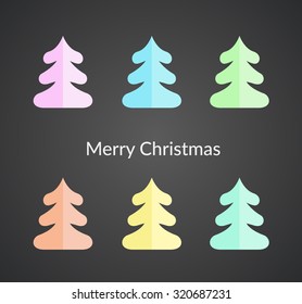 Colorful candy like Christmas tree set