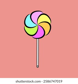 colorful candy lollipop illustration and beautiful