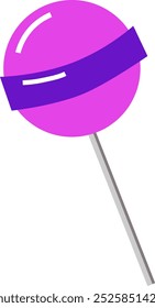 Colorful candy on stick flat hand drawn style isolated on white background. Design elements symbol Editable icon silhouette lollipops for menu, advertising and banners vector EPS10
