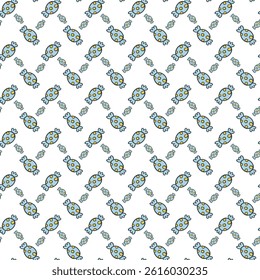 Colorful Candy Pattern with Polka Dots on a White Background