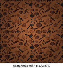 Colorful Candy seamless pattern. On brown, black and gray colors. Vector.