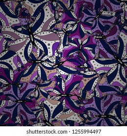 Colorful Candy seamless pattern. On blue, black and white colors. Vector.
