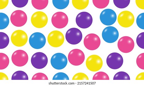 Colorful candy seamless pattern. Colorful candy sweet gumballs vector background.