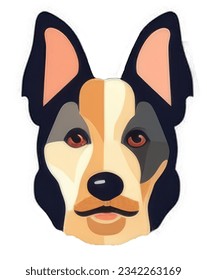 Colorful Canine Portraits: Minimalistic Flat Vector Illustrations with a Touch of Personal Iconography