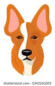 Colorful Canine Portraits: Minimalistic Flat Vector Illustrations with a Touch of Personal Iconography