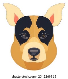 Colorful Canine Portraits: Minimalistic Flat Vector Illustrations with a Touch of Personal Iconography