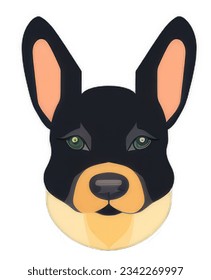 Colorful Canine Portraits: Minimalistic Flat Vector Illustrations with a Touch of Personal Iconography