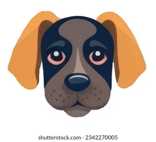Colorful Canine Portraits: Minimalistic Flat Vector Illustrations with a Touch of Personal Iconography