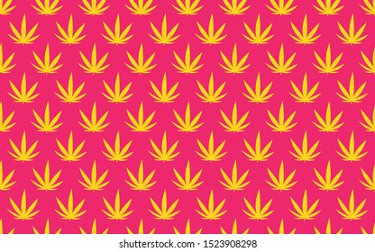 Colorful cannabis leaf seamless pattern.