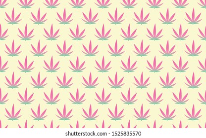 Colorful cannabis leaf seamless pattern vector art.