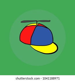 A Colorful Cap With Propeller