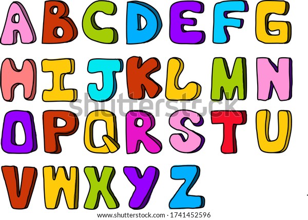 Colorful Capital Bubbly Alphabets Vector Graphics Stock Vector (Royalty ...