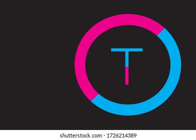 Colorful capital letter T vector image