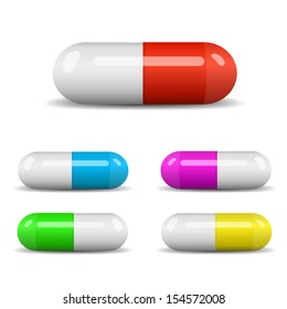 Colorful capsules set