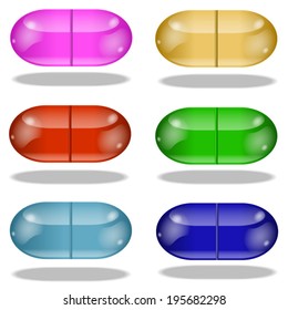 Colorful capsules set.