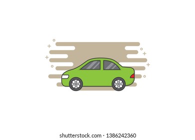 Colorful Car logo and icon with flat style design, vector illustration design template