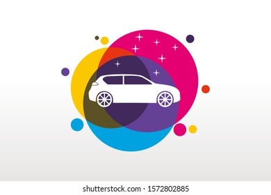 colorful car logo vector, Car logo design for Automotive Company.