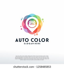Colorful Car Point logo vector, Car Finder logo designs template, design concept, logo, logotype element for template