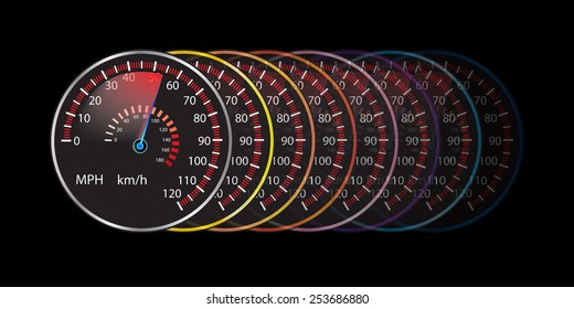 colorful car speedometer abstract background vector