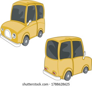 conjunto de dos ángulos colorido del coche