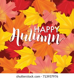 Colorful Card or Banner with Autumn Leaves in Vector with place for Text