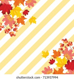 Colorful Card or Banner with Autumn Leaves in Vector with place for Text