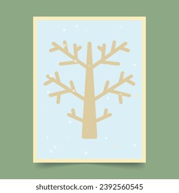  Farbige Karte mit Weihnachtsbaum-Vektorgrafik