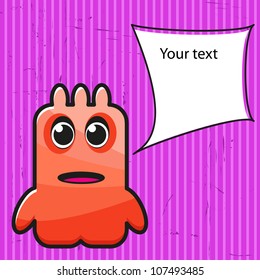 colorful card with cute monster