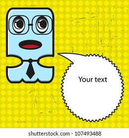 colorful card with cute monster