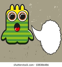 colorful card with cute monster