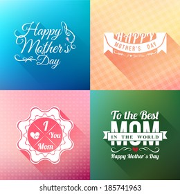 Colorful card set for Happy Mothers day