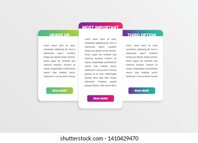 Colorful card template for web usage, vector illustration