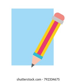colorful cardboard object with pencil utensil design