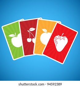 Colorful Cards with Fresh Fruits