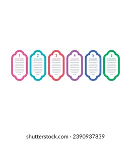 colorful cards infographic template. six steps infographic template. education, web, internet, annual report, magazine infographic template