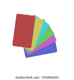 colorful cards neatly arranged on a white background