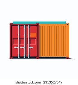 Vector de contenedor de carga colorido aislado