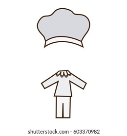 colorful caricature chef costume profession vector illustration