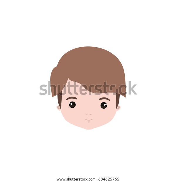 Colorful Caricature Closeup Front View Man Stock Vector